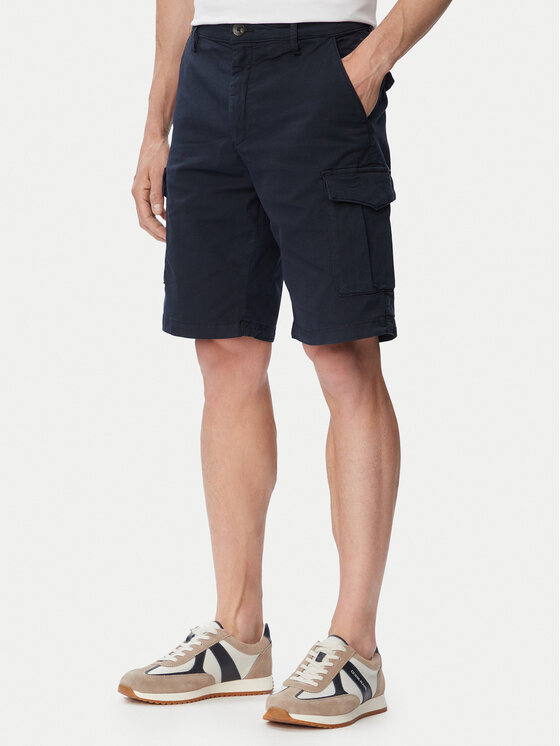 Guess Pantalon scurți din material M6GDVA W1703 Bleumarin Regular Fit
