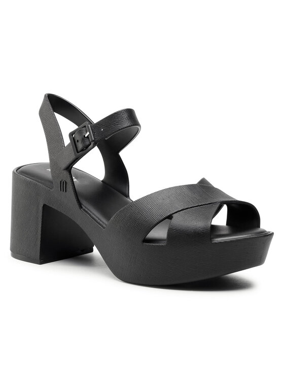 Melissa Damen Id Heel Ad Sandalen Mit Absatz – Schwarz, Größe 39 EU, Aus PVC, Mit Spangen-Verschluss