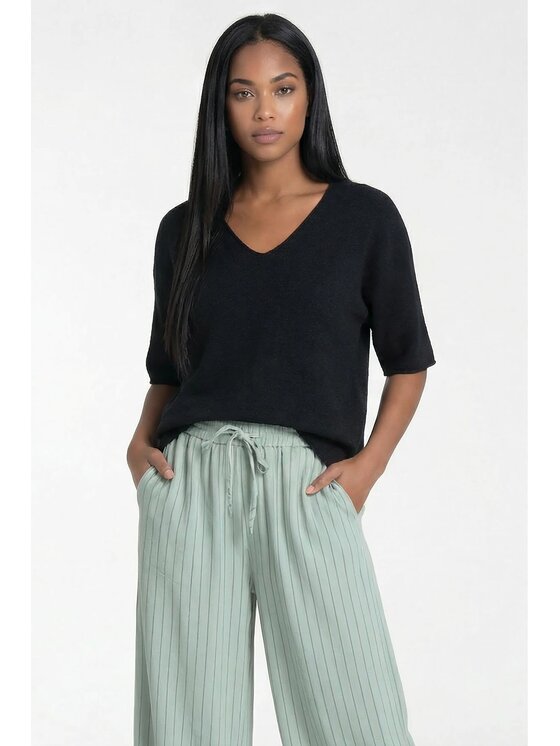 FIGL FIGL Svetr M1319 Černá Regular Fit