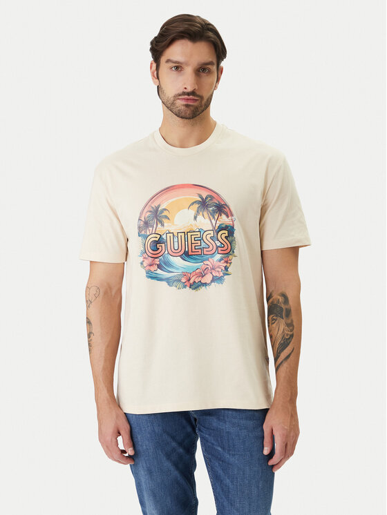 Guess Guess T-särk F6GI08 K8FQ4 Beež Reglan Fit