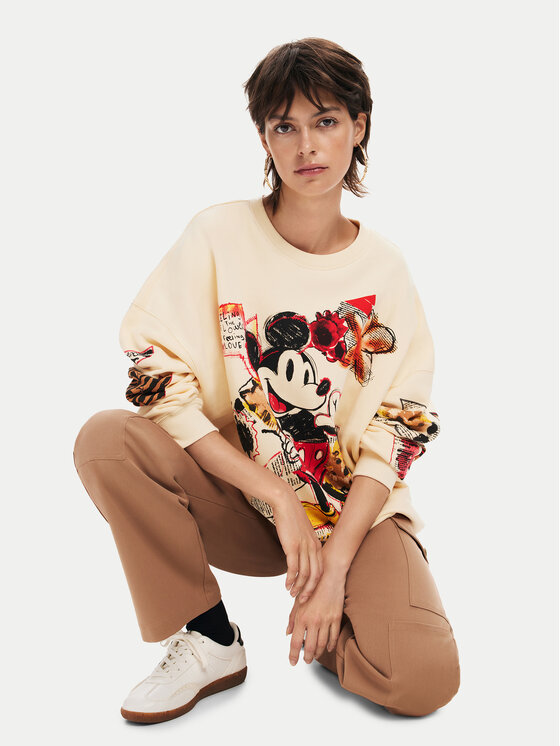 Desigual Desigual Світшот Mickey 24WWSK35 Бежевий Oversize