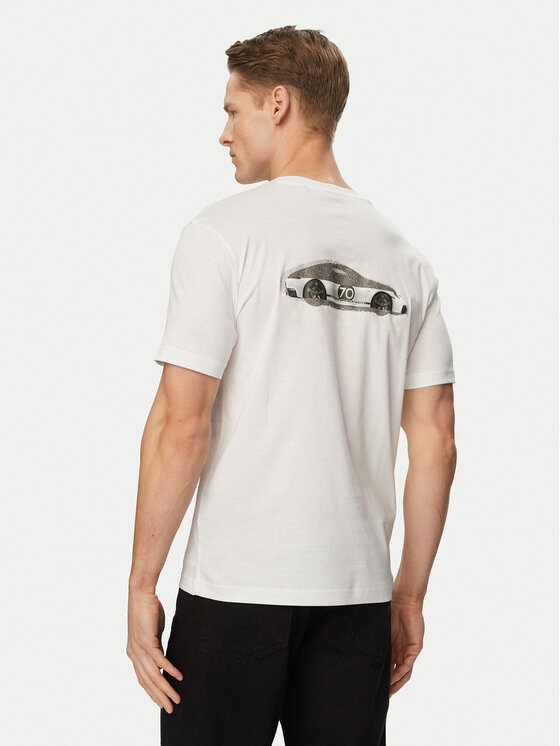 BOSS BOSS Tričko TS_PS Spirit70 Car 50561856 Biela Regular Fit