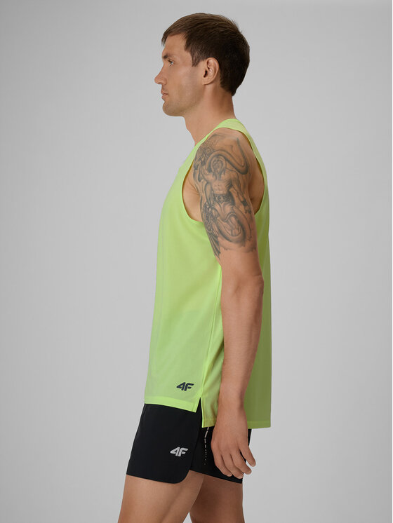 4F 4F Koszulka techniczna RUNNING Żółty jasny Regular Fit