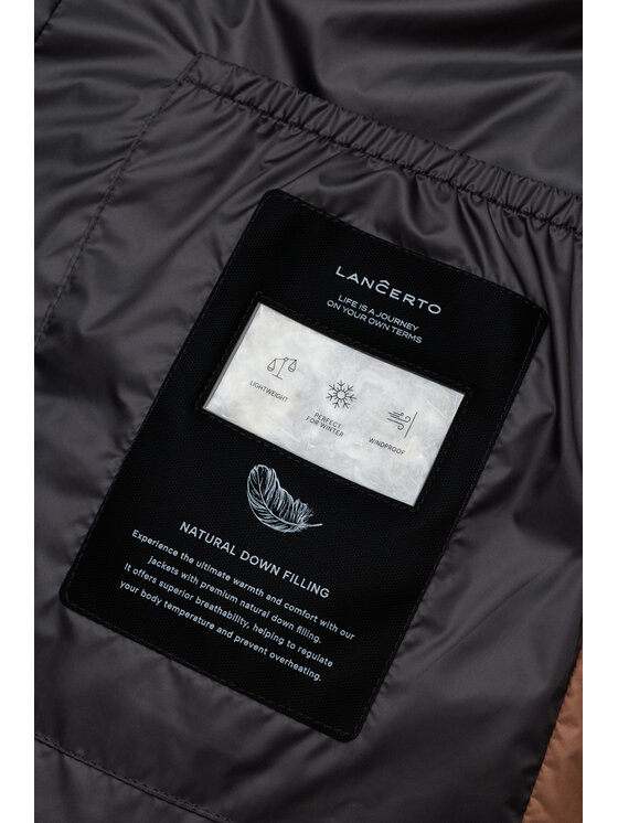 Lancerto Lancerto Kurtka puchowa Cesira KU135226000010 Brązowy Regular Fit