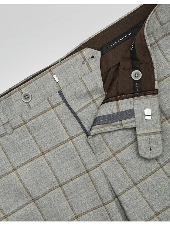 Borgio Borgio Spodnie garniturowe alia Szary Slim Fit