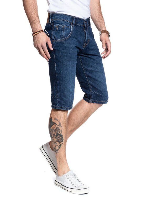 Mustang Mustang Szorty jeansowe HAMPTON BERMUDA Niebieski Regular Fit