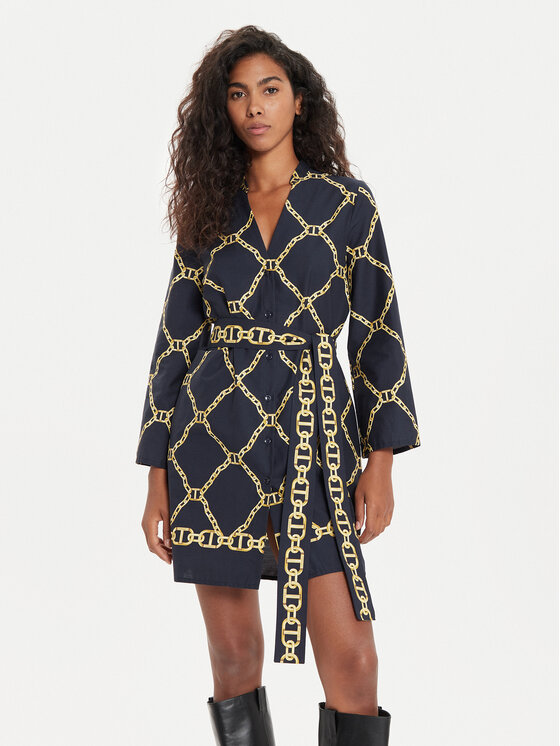 TWINSET TWINSET Rochie tip cămașă 241TP2733 Bleumarin Straight Fit