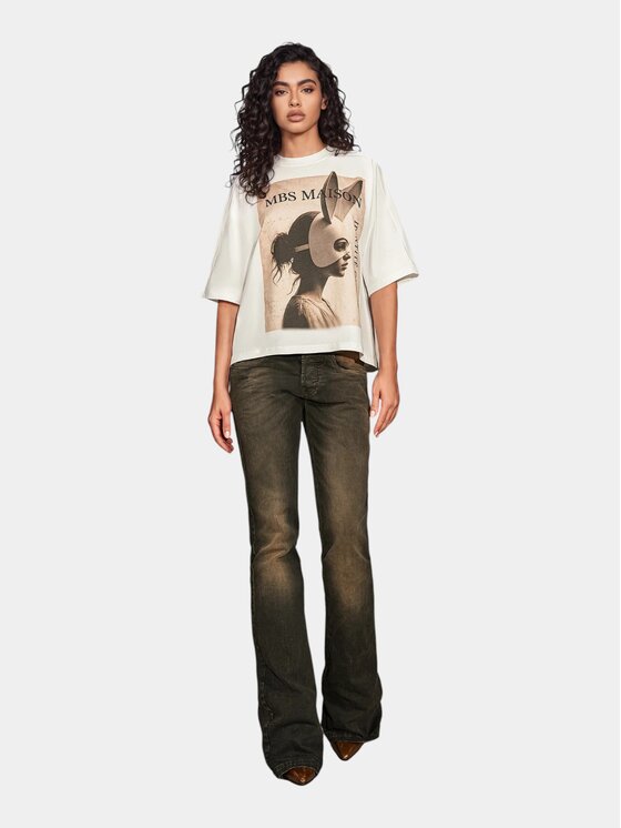 MADE BY SOCIETY MADE BY SOCIETY T-Shirt Mehr - T27883 Biały Basic Fit