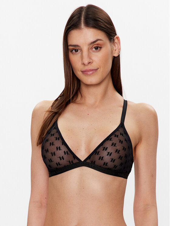 KARL LAGERFELD Bralette krūšturis 225W2102 Melns