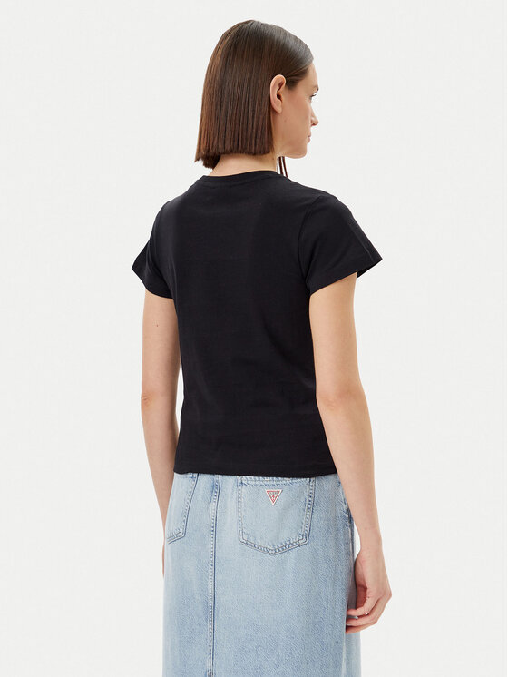 Guess Guess Tričko V5GI10 K9RM1 Čierna Regular Fit