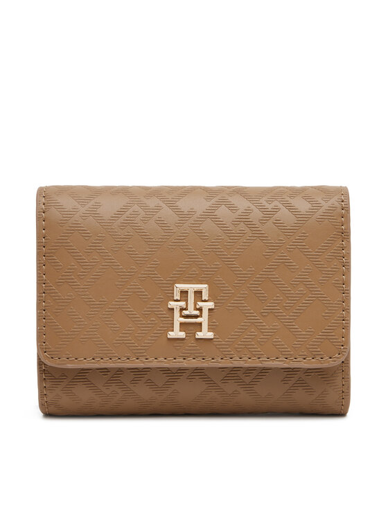 Tommy Hilfiger Tommy Hilfiger Didelė Moteriška Piniginė Th Distinct Trifold Wallet Mono AW0AW17257 Ruda