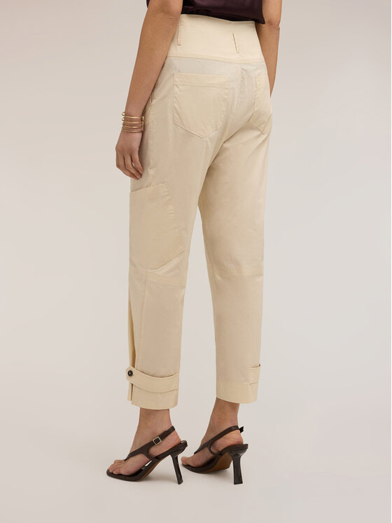 Motivi Motivi Pantaloni di tessuto P00UQ004579N002 Crema Boy Fit