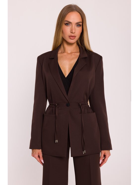 Made of Emotion Made of Emotion Marynarka M873 Brązowy Modern Slim Fit
