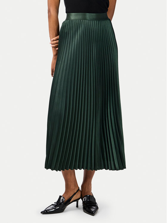 YAS Plisovaná sukňa Celine 26032184 Zelená Regular Fit