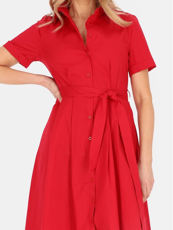 Perso Perso Sukienka letnia RBE265729F Czerwony Regular Fit