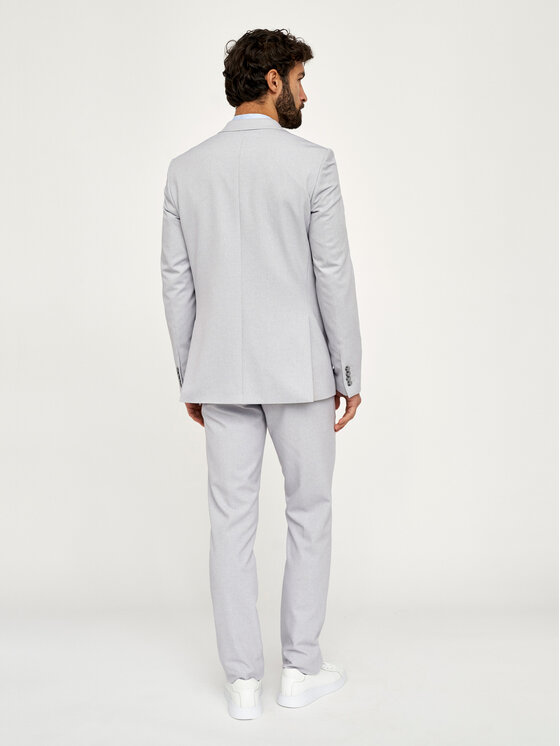 VILLARO VILLARO Marynarka MAR712 Szary Slim Fit
