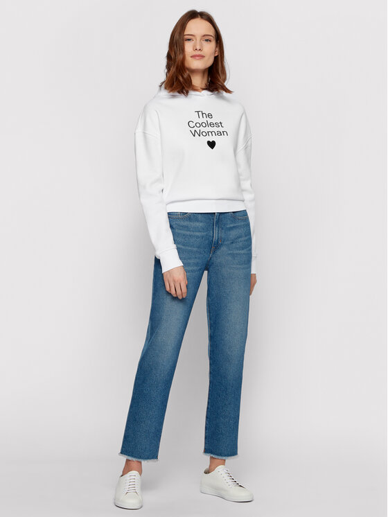 BOSS Boss Bluza Evalin_Vd 50452526 Biały Regular Fit