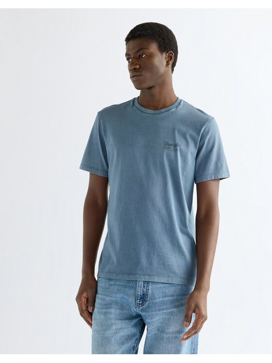 Wrangler Wrangler T-Shirt GRAPHIC TEE Niebieski Regular Fit