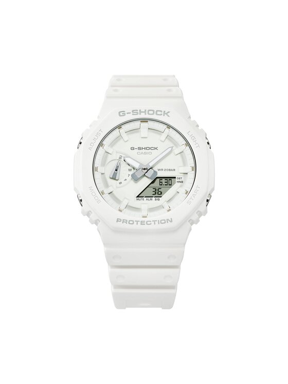G-Shock Męski Zegarek G-Shock, Biały, GA-2100-7A7ER