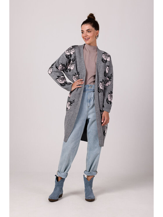 BeWear BeWear Kardigan BK102 Szary Comfortable Fit