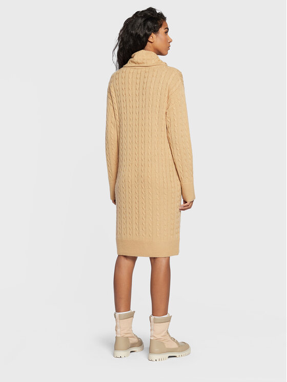 Tommy Hilfiger Tommy Hilfiger Strickkleid WW0WW36805 Beige Relaxed Fit