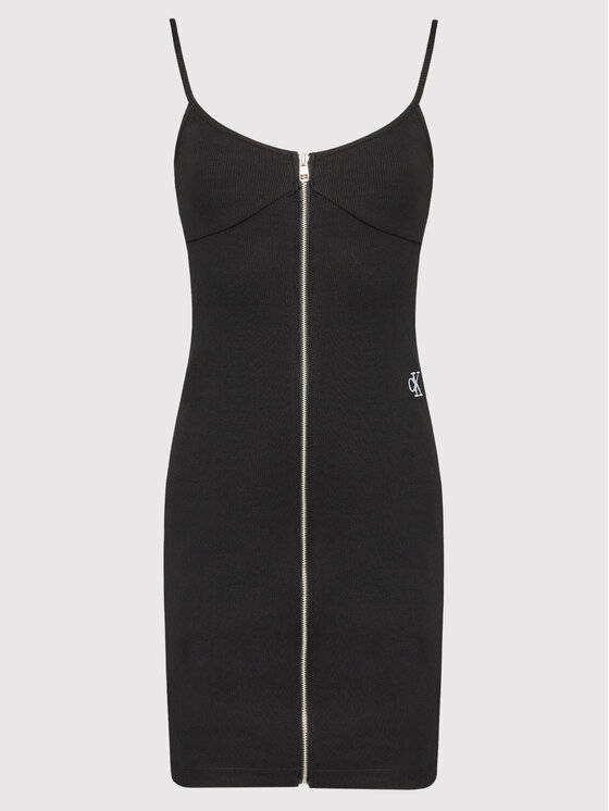Calvin Klein Jeans Calvin Klein Jeans Φόρεμα υφασμάτινο J20J218406 Μαύρο Slim Fit