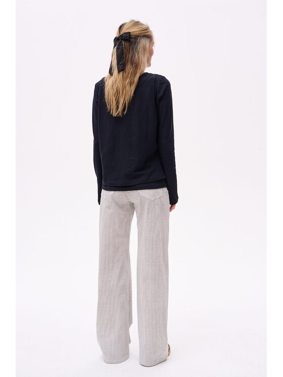 blue shadow blue shadow Bluzka Klarisa Czarny Regular Fit