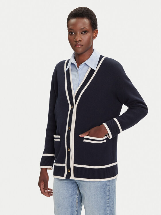 Gant Kardigan 4805340 Granatowy Relaxed Fit