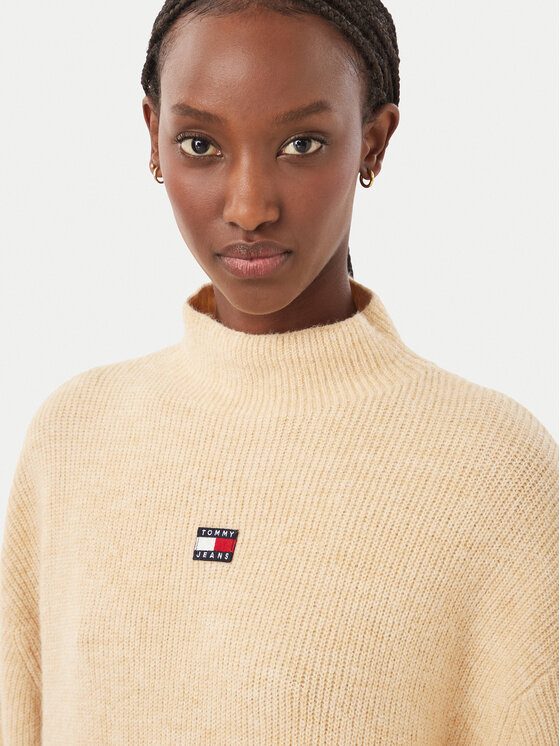 Tommy Jeans Tommy Jeans Megztinis Badge DW0DW23349 Smėlio Relaxed Fit