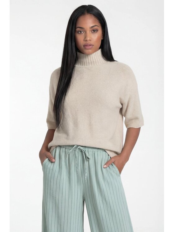 FIGL FIGL Sweter M1324 Beżowy Loose Fit