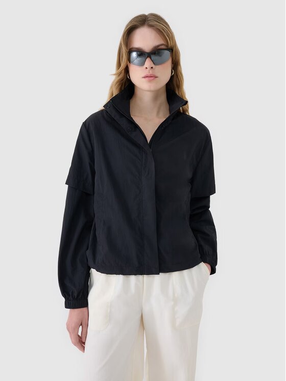 4F 4F Prechodná bunda 4FWSS25TJACF190-20S Čierna Oversize