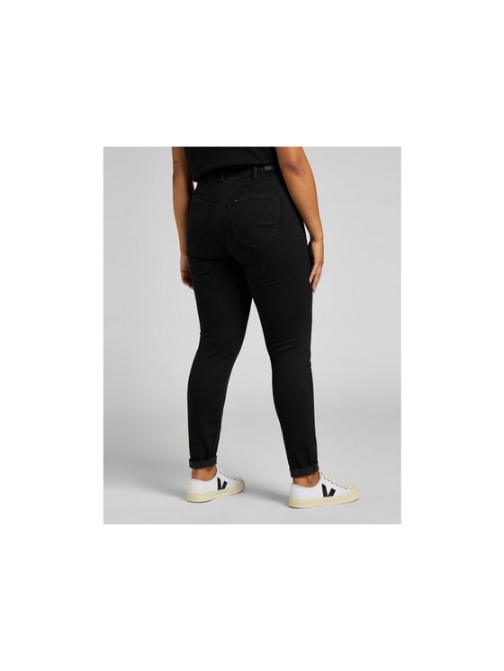 Lee Lee Jeansy SUPER HIGH SCARLETT Czarny Regular Fit