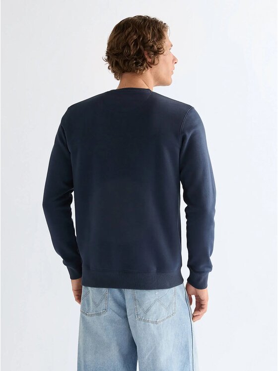 Wrangler Wrangler Felpa EMBROIDERY CREW Blu Comfort Fit