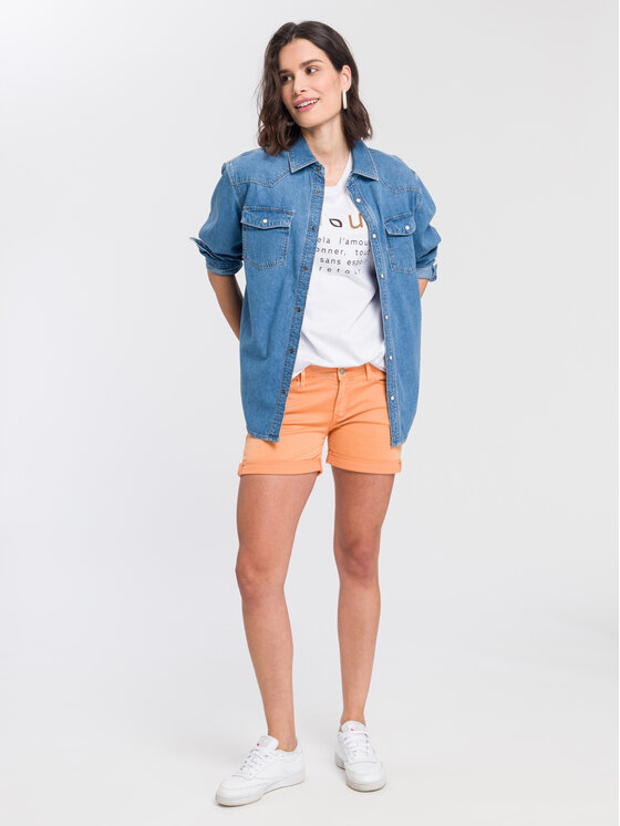 Cross Jeans Cross Jeans T-Shirt 55937-008 Biały Oversize