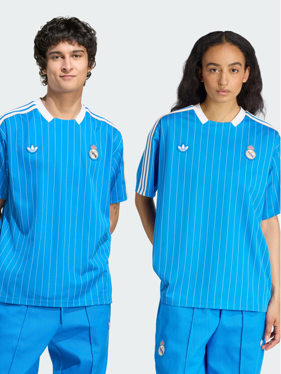 adidas adidas Koszulka techniczna Real Madrid Terrace Icons Jersey Niebieski jasny Loose Fit