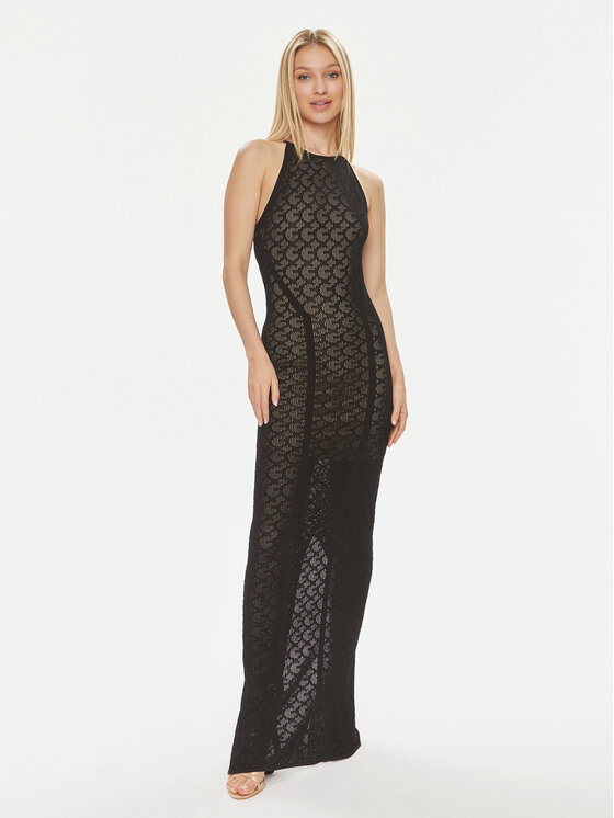 Guess Guess Večerna obleka Belle W4GK80 Z36O0 Črna Slim Fit