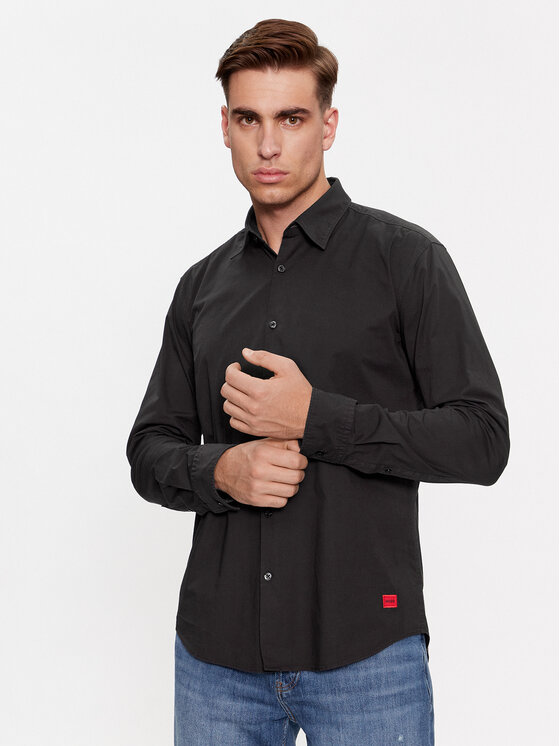 Hugo Krekls Ermo 50500216 Melns Slim Fit