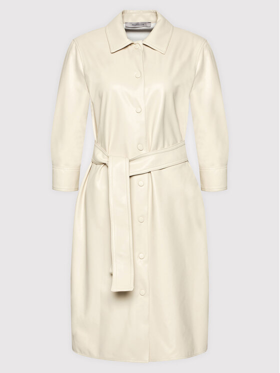 Marella Marella Ādas imitācijas kleita Bronte 36260118 Bēšs Regular Fit