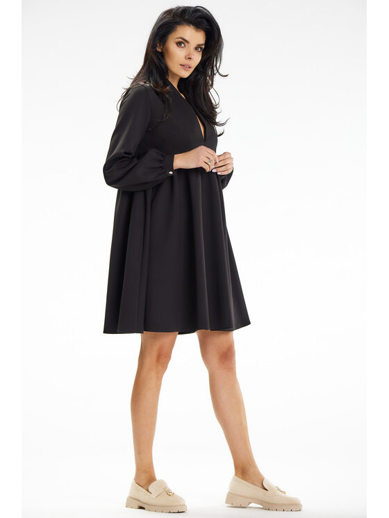 Awama Awama Sukienka letnia A636 Czarny Basic Fit