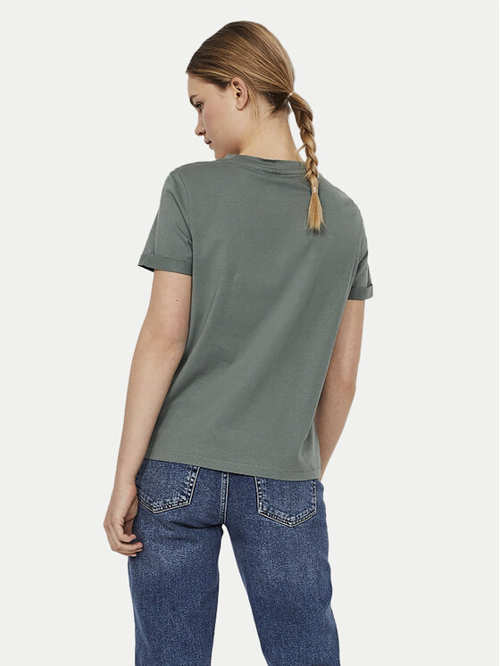 Vero Moda Vero Moda Marškinėliai Paula 10243889 Žalia Regular Fit