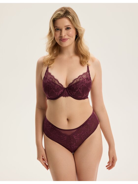 Esotiq Esotiq Biustonosz push-up 43532 Bordowy