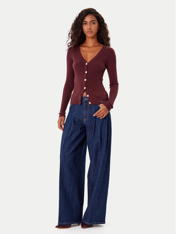Guess Guess Кардиган W5BR16 Z3OW2 Бордовий Slim Fit