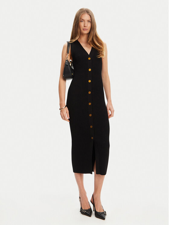 MICHAEL Michael Kors MICHAEL Michael Kors Úpletové šaty MT5832533D Černá Slim Fit