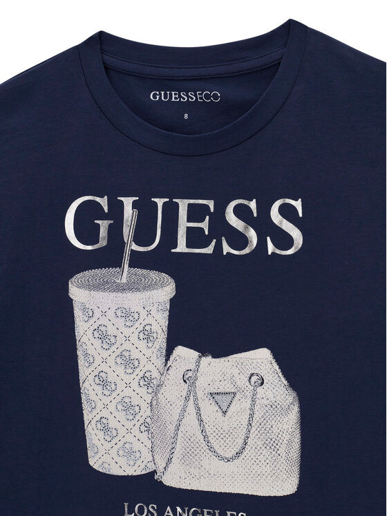 Guess Guess Bluzka J6BI24 K6578 Granatowy Regular Fit