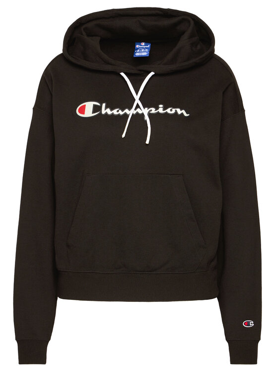 Champion Felpa Vintage Script Logo 112638 Nero Custom Fit