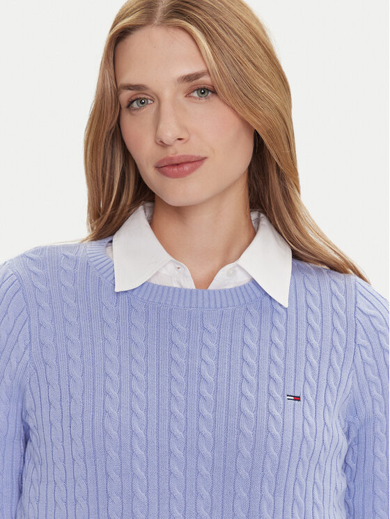 Tommy Jeans Tommy Jeans Kampsun Cable Essential DW0DW22165 Sinine Regular Fit