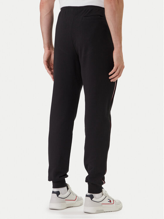 Tommy Hilfiger Tommy Hilfiger Pantaloni trening Global Stripe MW0MW42882 Negru Regular Fit