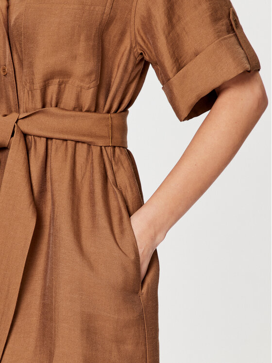 Seidensticker Seidensticker Marškinių tipo suknelė 60.134732 Ruda Regular Fit