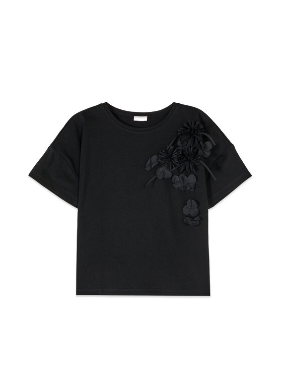 Oltre Oltre T-Shirt G007J004362N033 Czarny Boxy Fit