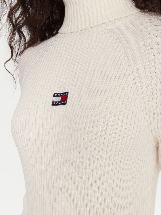 Tommy Jeans Tommy Jeans Φόρεμα υφασμάτινο Badge DW0DW22167 Εκρού Regular Fit